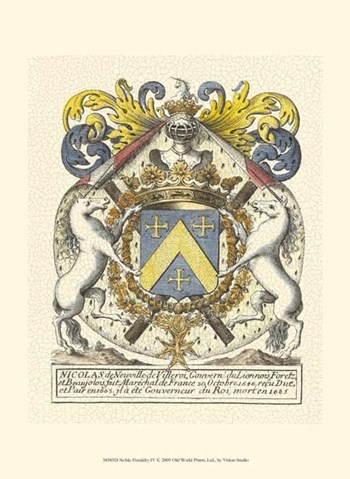 Noble Heraldry IV by Vision Studio art print