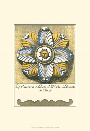 Blue &amp; Yellow Rosette II by Vision Studio art print