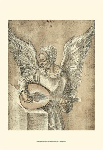 Angel with Lute by Albrecht Durer art print