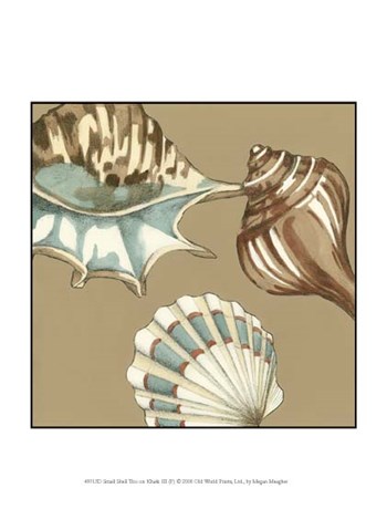 Small Shell Trio on Khaki III (P) by Megan Meagher art print