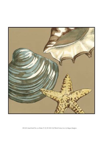 Small Shell Trio on Khaki IV (P) by Megan Meagher art print