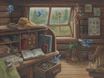 Birdwatchers Retreat by Janet Kruskamp art print