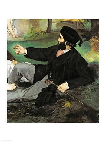 Dejeuner sur l&#39;Herbe, 1863 (man detail) by Edouard Manet art print