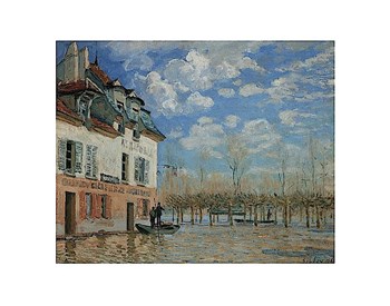 A Boat During the Flood at Port Marly, 1876 by Alfred Sisley art print