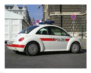 VW Police Beetle art print