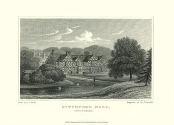 Pitchford Hall by J. p. Neale art print