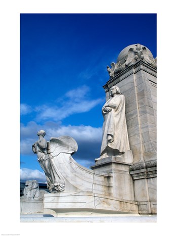 Statue of Christopher Columbus in front of railroad station, Union Station, Washington DC, USA art print