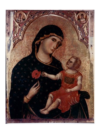 Madonna Holding Rose with Child art print