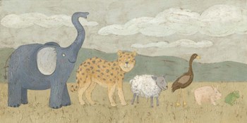 Animals All in a Row I by Megan Meagher art print