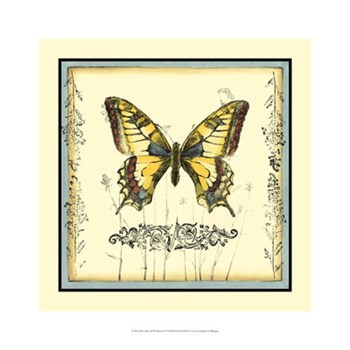 Butterfly and Wildflowers I by Jennifer Goldberger art print