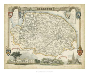 Map of Norfolk art print