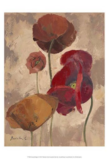 Textured Poppies II by Marietta Cohen art print