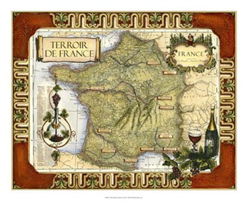 Wine Map of France art print