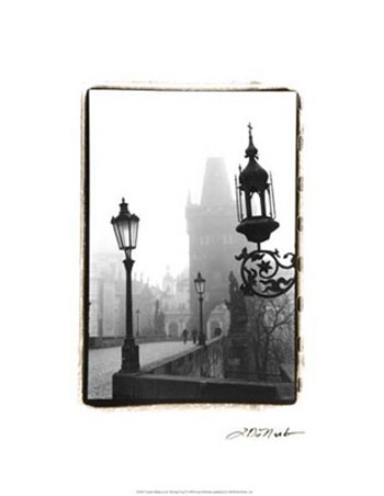 Charles Bridge in Morning Fog I by Laura Denardo art print