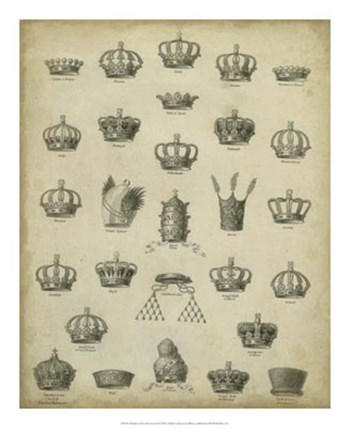 Heraldic Crowns &amp; Coronets II by David Milton art print