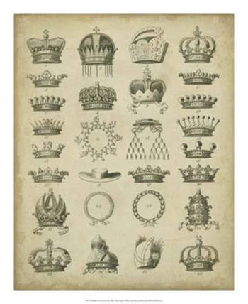 Heraldic Crowns &amp; Coronets III by David Milton art print