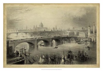 General View of London by W. H. Bartlett art print