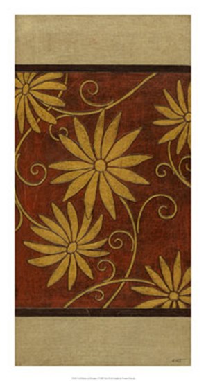 Gold Daisies on Mahogany I by Norman Wyatt Jr. art print