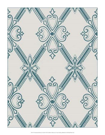 Ornamental Pattern in Teal II by Vision Studio art print