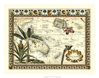 Tropical Map of East Indies by Vision Studio art print