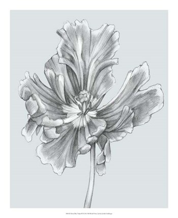 Silvery Blue Tulips III by Jennifer Goldberger art print
