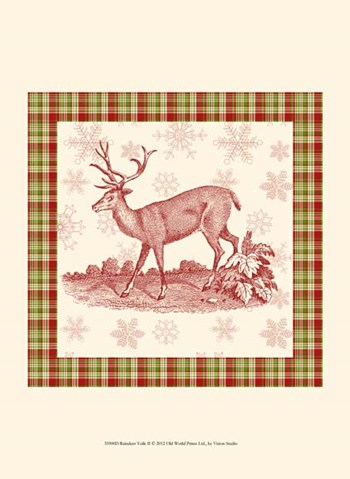Reindeer Toile II by Vision Studio art print