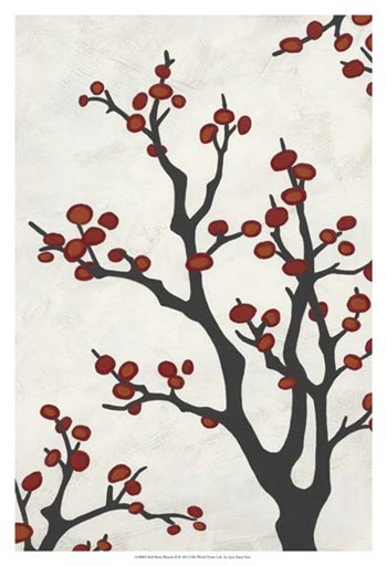 Red Berry Branch II by June Erica Vess art print