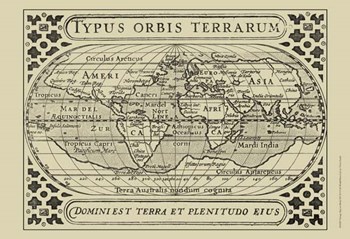 Vintage Map on Khaki II by Vision Studio art print