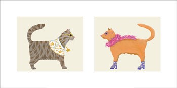 Rock Cats by Kate Mawdsley art print