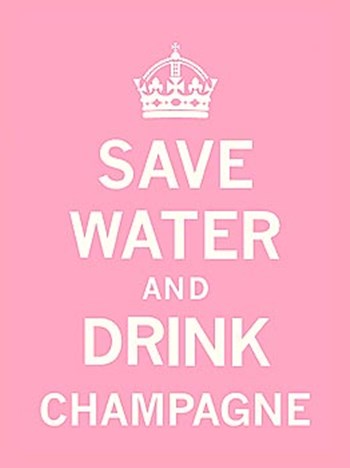 Save Water and Drink Champagne by The Vintage Collection art print