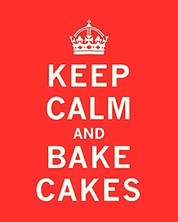 Keep Calm, Bake Cakes by The Vintage Collection art print