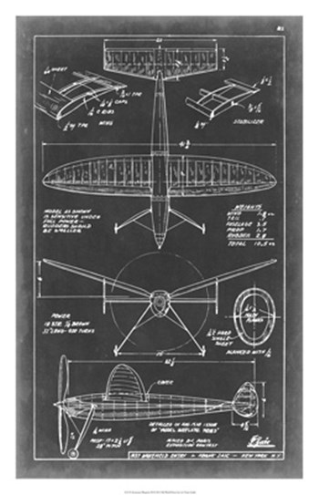 Aeronautic Blueprint III by Vision Studio art print