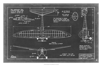 Aeronautic Blueprint VI by Vision Studio art print