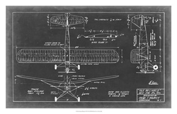 Aeronautic Blueprint VIII by Vision Studio art print