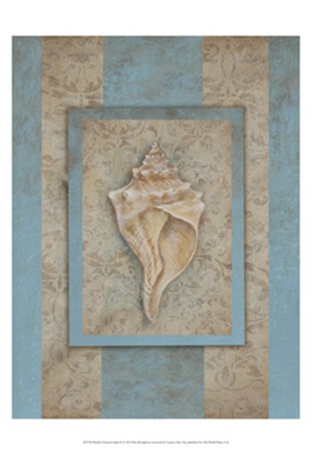 Shell &amp; Damask Stripe II by Rita Broughton art print