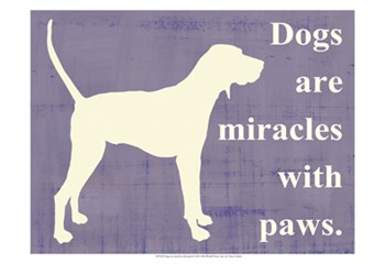 Dogs are miracles with paws by Vision Studio art print