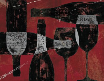 Wine Selection III Red by Daphne Brissonnet art print