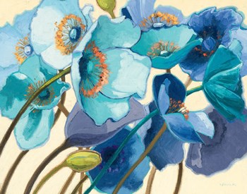 Le Pavots Bleu by Shirley Novak art print