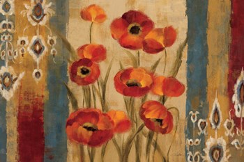 Ikat Floral Tapestry by Silvia Vassileva art print