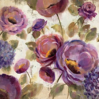 Blue and Purple Flower Song II by Silvia Vassileva art print