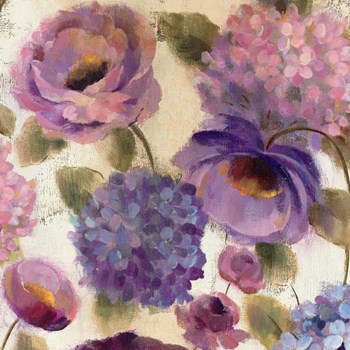 Blue and Purple Flower Song III by Silvia Vassileva art print