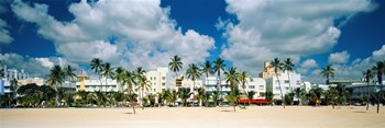 Hotels on the beach, Art Deco Hotels, Ocean Drive, Miami Beach, Florida, USA by Panoramic Images art print