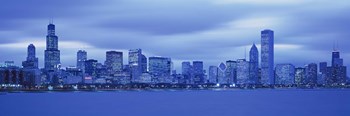 Chicago Skline at Dusk (blue) by Panoramic Images art print