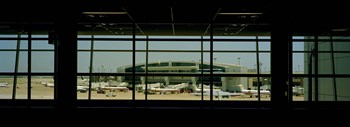 Airport viewed from inside the terminal, Dallas Fort Worth International Airport, Dallas, Texas, USA by Panoramic Images art print