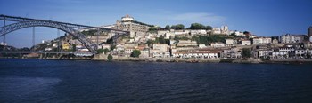 Buildings at the waterfront, Serra do Pillar, Douro River, Porto, Portugal by Panoramic Images art print
