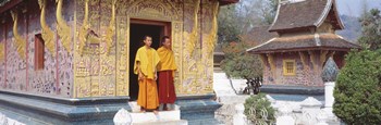 Monks Wat Xien Thong Luang Prabang Laos by Panoramic Images art print