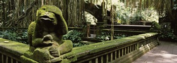 Statue of a monkey in a temple, Bathing Temple, Ubud Monkey Forest, Ubud, Bali, Indonesia by Panoramic Images art print