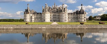 Reflection of a castle in a river, Chateau Royal De Chambord, Loire-Et-Cher, Loire Valley, Loire River, Region Centre, France by Panoramic Images art print