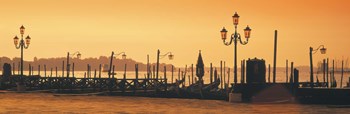 Venice, Italy Pier with Orange Sky by Panoramic Images art print
