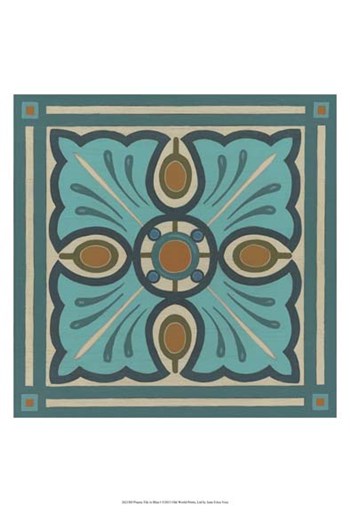 Piazza Tile in Blue I by June Erica Vess art print